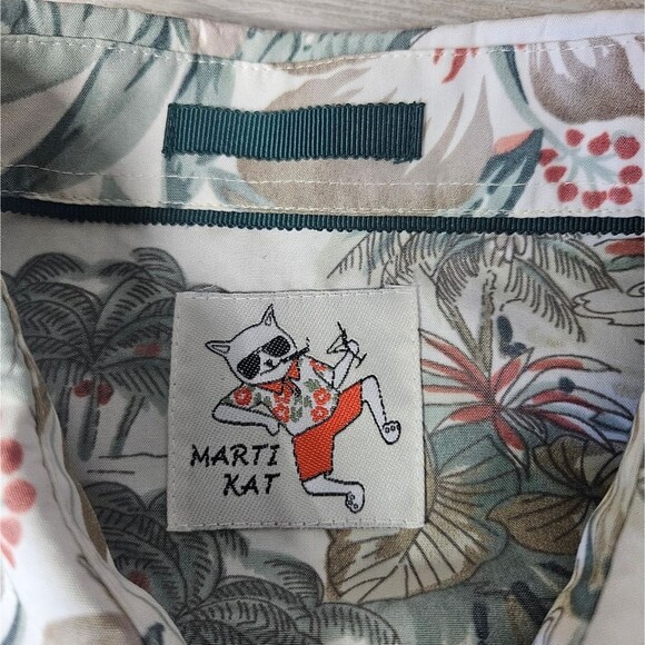 Marti Kat Button Up Short Sleeve Shirt Mens XL Modal Blend Caribbean Cruise Wear - Picture 2 of 12